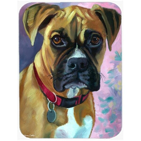Carolines Treasures Carolines Treasures 7338LCB Natural Fawn Boxer Glass Cutting Board; Large - 7338LCB