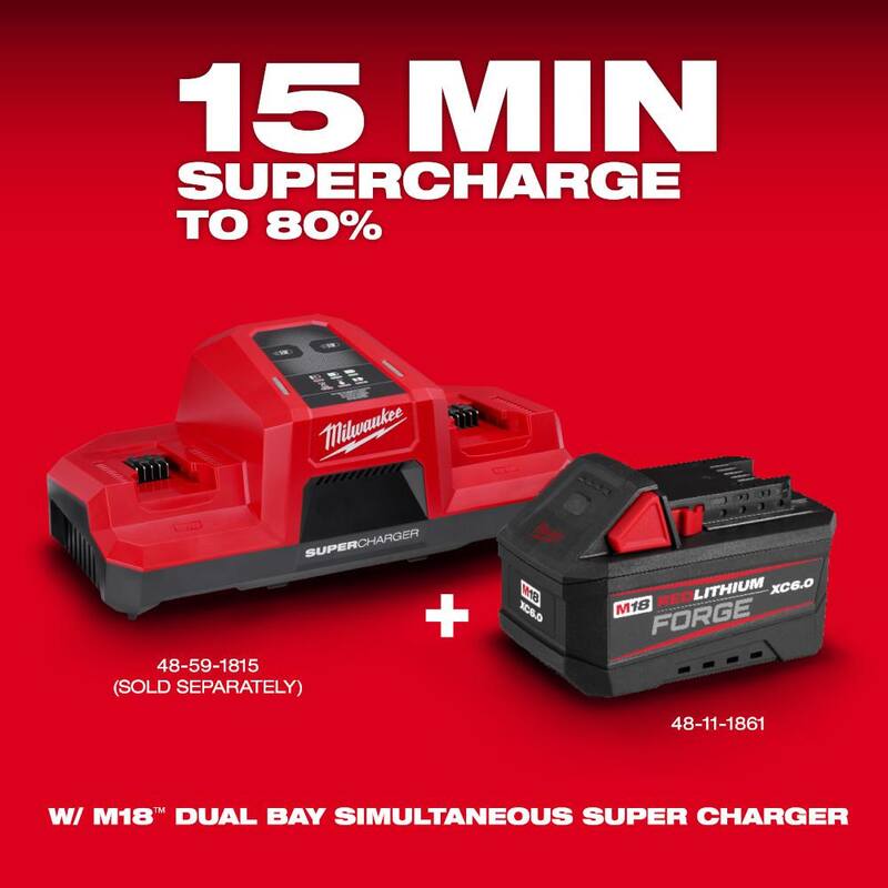 Paquete de baterías Milwaukee M18 18V de iones de litio REDLITHIUM FORGE 6.0 Ah (paquete de 8) - 48-11-1861-x8