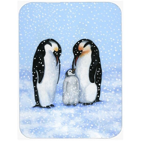 Carolines Treasures Carolines Treasures BDBA0427LCB Penguin Family by Daphne Baxter Glass Large Cutting Board - BDBA0427LCB