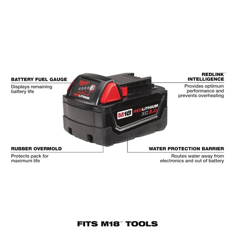 Milwaukee M18 Batería de litio de 18 voltios XC de capacidad extendida 3.0Ah - 48-11-1828