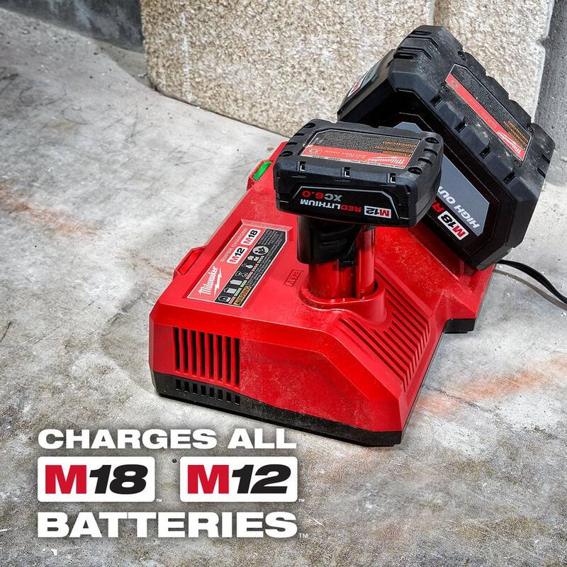 Cargador de batería Milwaukee M12 y M18 de Multi-Voltaje con 3.0Ah (Paquete de 2) - 48-59-1811-48-11-1837