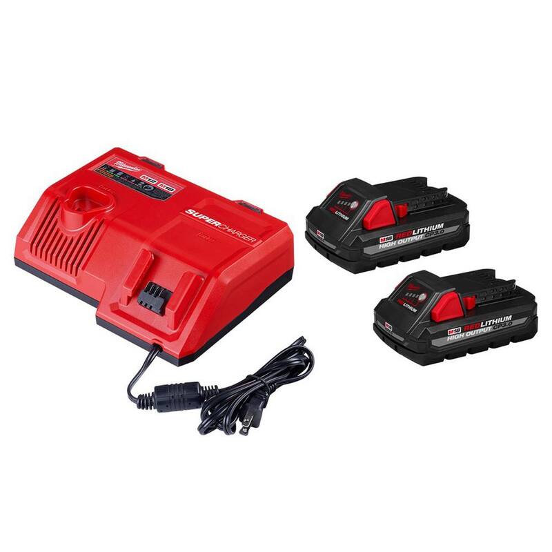 Cargador de batería Milwaukee M12 y M18 de Multi-Voltaje con 3.0Ah (Paquete de 2) - 48-59-1811-48-11-1837