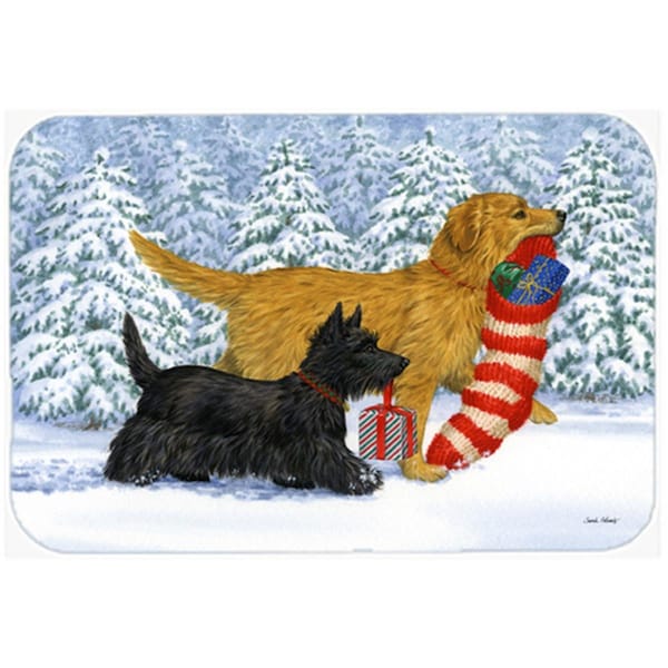 Carolines Treasures ASA2171LCB Golden Retriever Keep Up There, Scottie Glass Large Cutting Board - ASA2171LCB