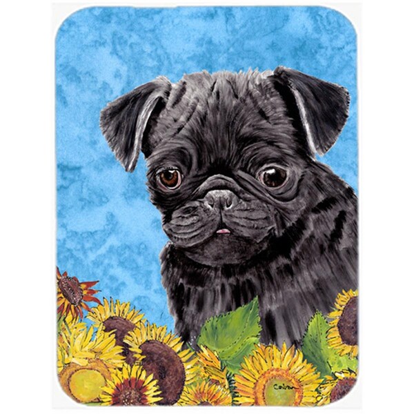 Carolines Treasures SC9062LCB 15 x 12 in. Pug Glass Cutting Board - Large - SC9062LCB