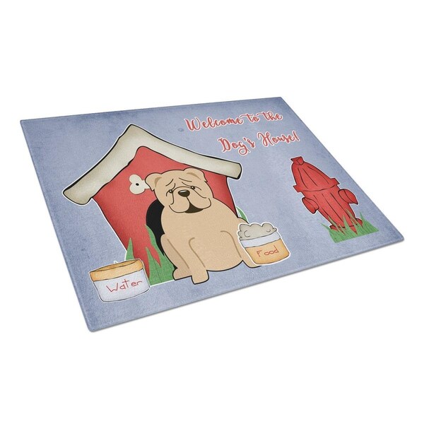 Carolines Treasures Dog House Collection English Bulldog Fawn Glass Cutting Board, Large - BB2878LCB