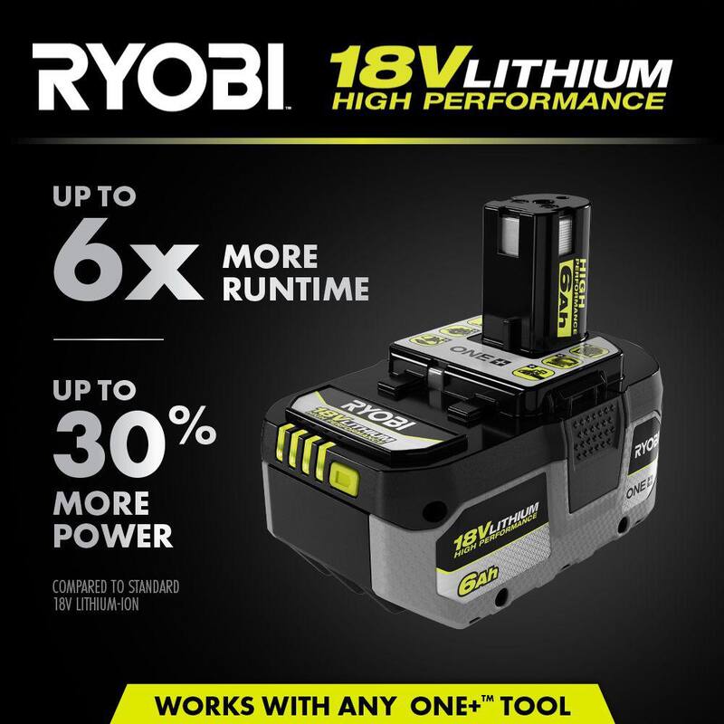 Cargador de iones de litio de 18V ONE+ de RYOBI con batería de alto rendimiento de 6.0 Ah (paquete de 2) - PCG002-PBP2007