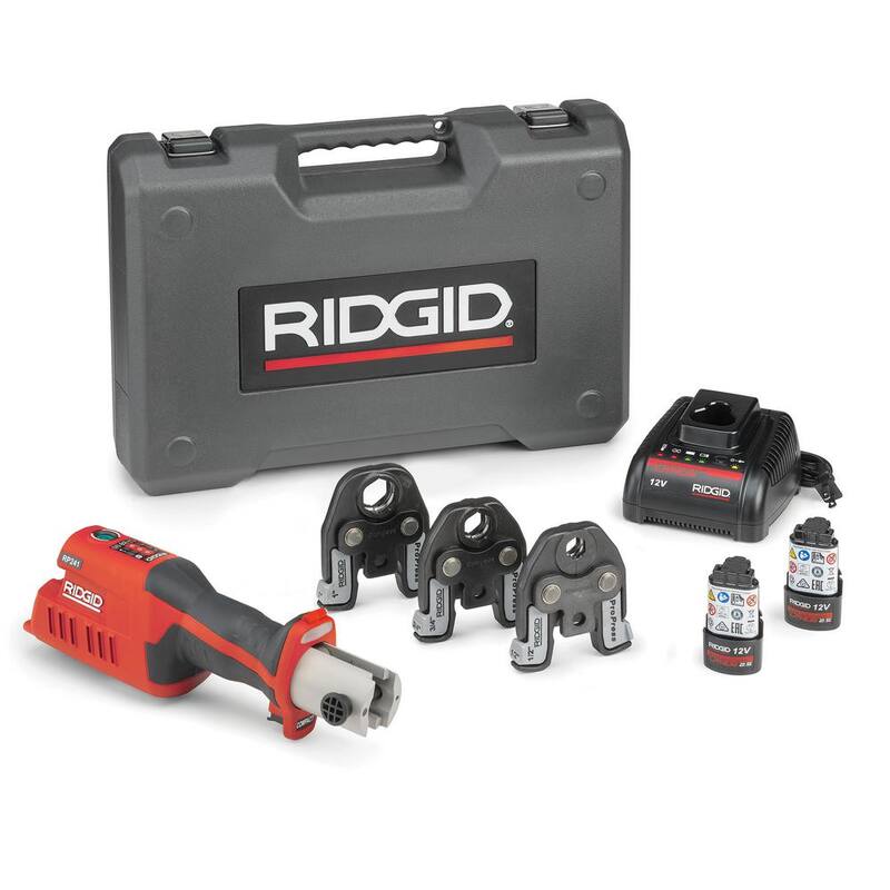 Batería recargable de iones de litio avanzada de 12 voltios y 2.5 amperios de RIDGID para herramientas de prensado RP 115, RP 241, RP 240 y PEX-One - 55183