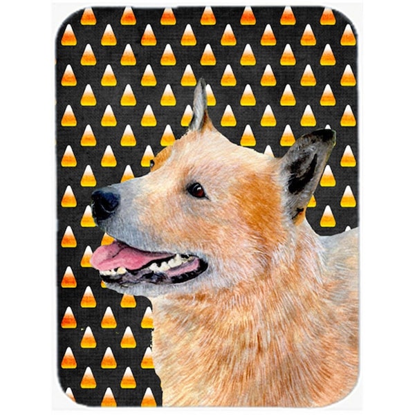 Carolines Treasures Australian Cattle Dog Candy Corn Halloween Portrait Glass Cutting Board- Large - LH9058LCB