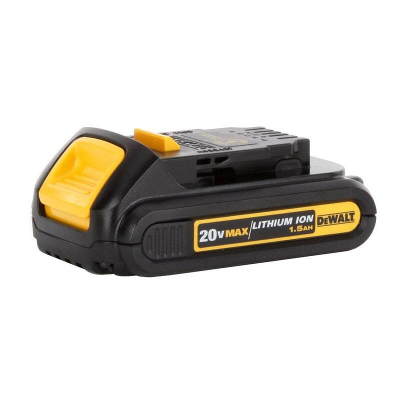 Paquete de batería de iones de litio compacta DEWALT 20V MAX de 1.5Ah - DCB201