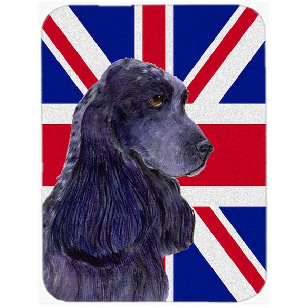 Carolines Treasures Cocker Spaniel With English Union Jack British Flag Glass Cutting Board - Large - SS4913LCB