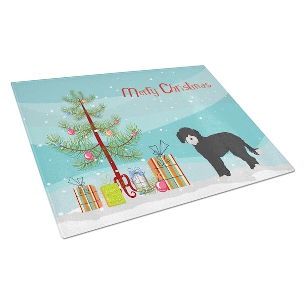 Carolines Treasures Whoodle No.2 Christmas Tree Glass Cutting Board Large - CK3881LCB