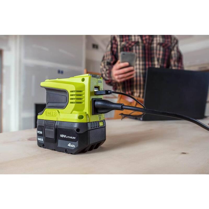 RYOBI 18V ONE+ (2) Baterías de iones de litio de 4.0 Ah con cargador de 18V - PCL104K2N