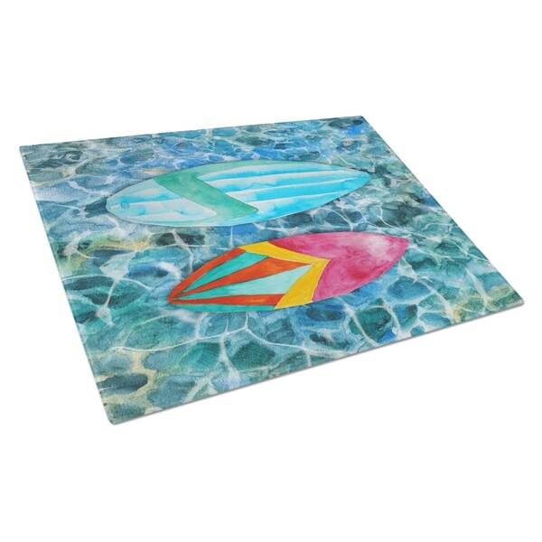 Carolines Treasures Surf Boards on the Water Glass Cutting Board Large - BB5366LCB
