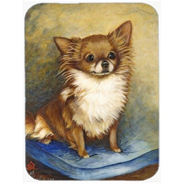 Carolines Treasures Carolines Treasures MH1036LCB Chihuahua Long Hair Brown Glass Cutting Board; Large - MH1036LCB
