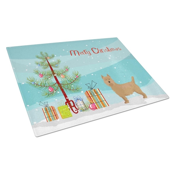 Carolines Treasures Airedale Terrier Christmas Tree Glass Cutting Board Large - CK3444LCB