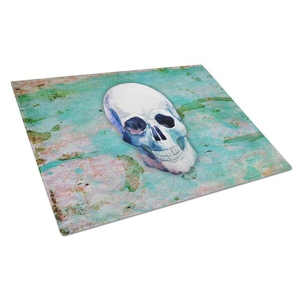 Carolines Treasures Carolines Treasures BB5123LCB Day of the Dead Teal Skull Glass Cutting Board; Large - BB5123LCB