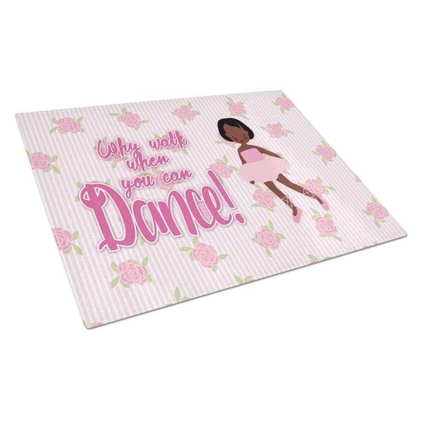 Carolines Treasures Carolines Treasures BB5384LCB Ballet African American Short Hair Glass Cutting Board - Large - BB5384LCB