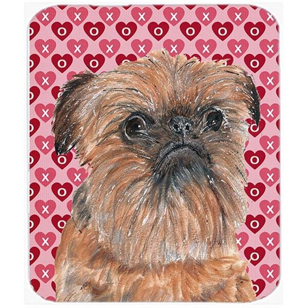 Carolines Treasures Carolines Treasures SC9558LCB 15 x 12 in. Brussels Griffon Valentines Love Glass Cutting Board; Large - SC9558LCB