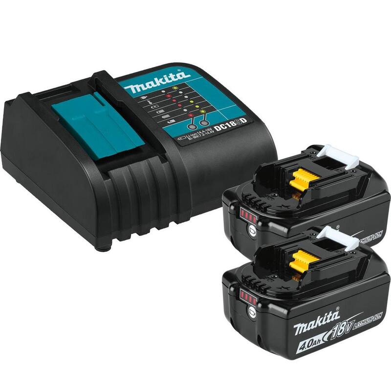 Paquete de inicio de batería y cargador de iones de litio LXT de 18V de Makita (4.0Ah) con un regalo de un Impact Driver Brushless de iones de litio LXT de 18V - BL1840BSC2XDT13