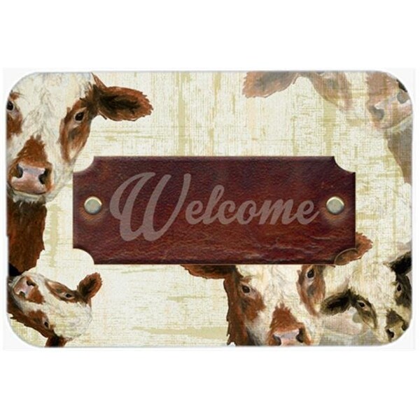 Carolines Treasures Carolines Treasures SB3065LCB Welcome Cow Glass Cutting Board - Large - SB3065LCB