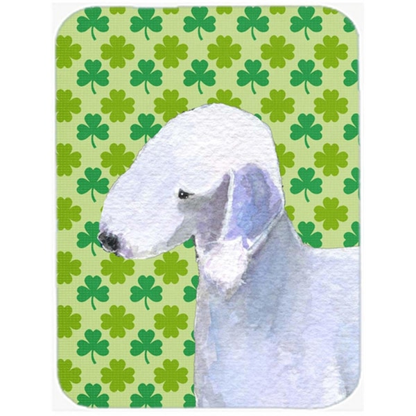 Carolines Treasures Bedlington Terrier St. Patricks Day Shamrock Glass Cutting Board- Large - SS4414LCB