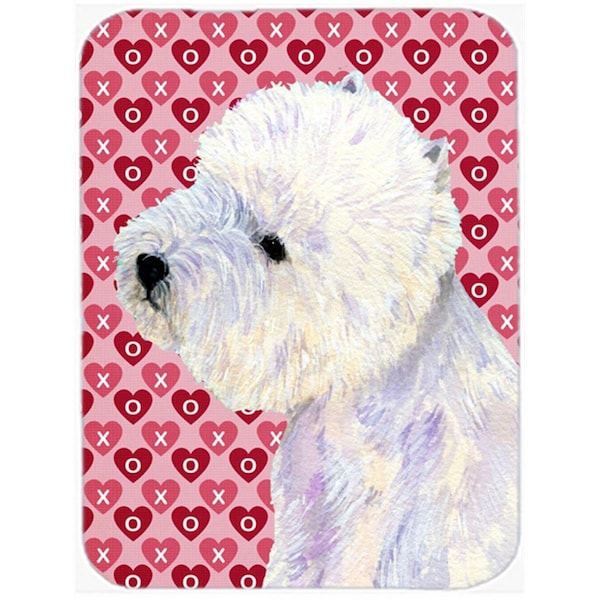 Carolines Treasures 15 x 12 in. Westie Hearts Love Valentines Day Glass Cutting Board - Large - LH9135LCB