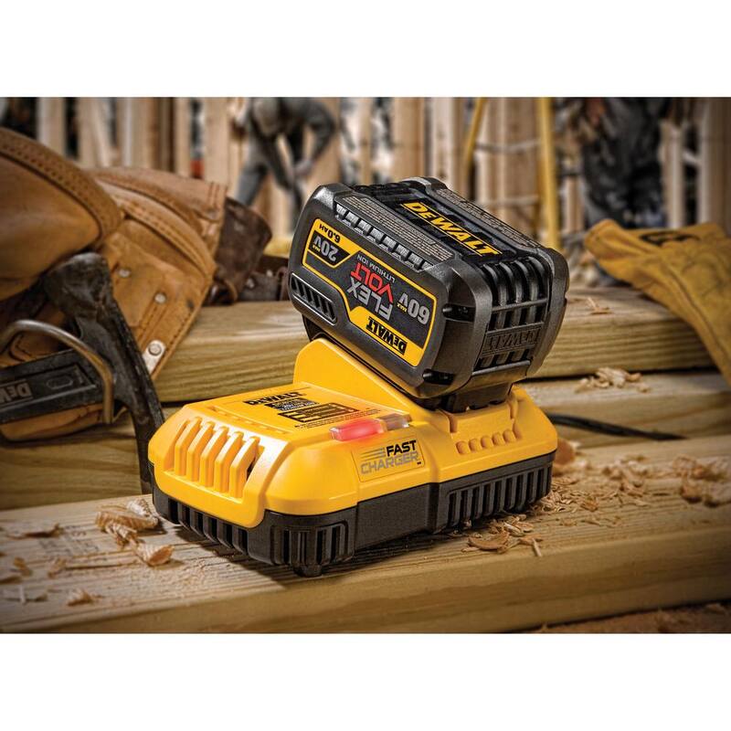 Batería DEWALT FLEXVOLT 20V/60V MAX de Iones de Litio 12.0Ah y Cargador Rápido enfriado por Ventilador - DCB612WDCB118