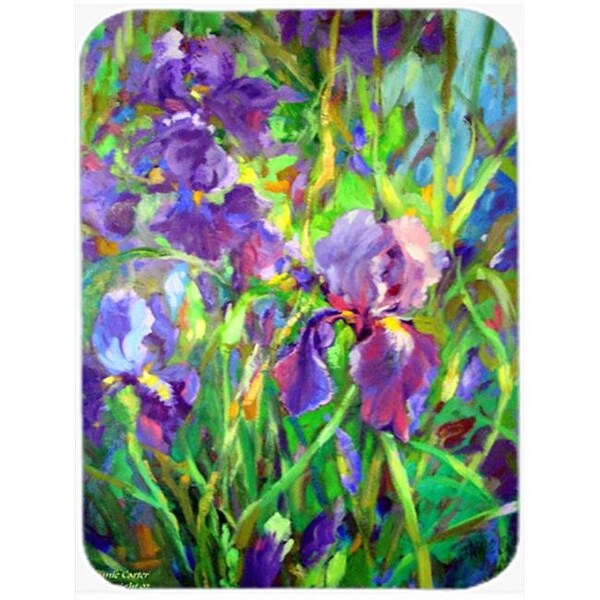 Carolines Treasures Carolines Treasures PJC1045LCB Iris By The Well Glass Cutting Board; Large - PJC1045LCB