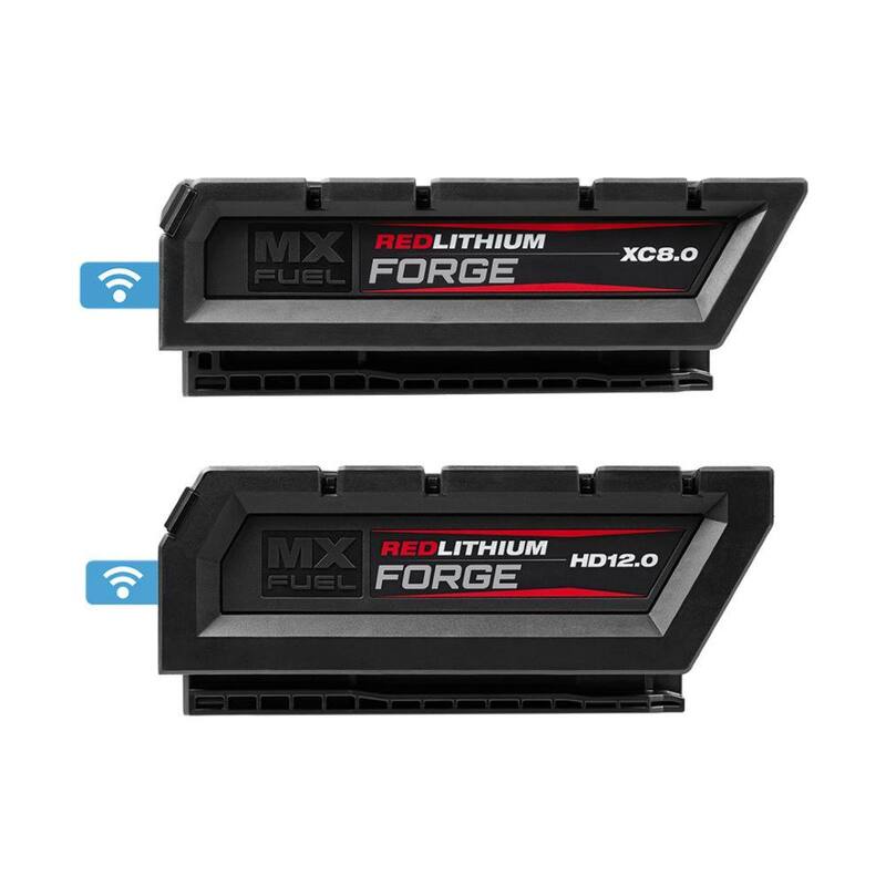 Paquete de batería Milwaukee MX FUEL REDLITHIUM FORGE XC 8.0 con paquete de batería MX FUEL REDLITHIUM FORGE HD 12.0 - MXFXC608-MXFHD812.