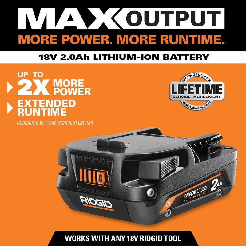 Baterías de iones de litio RIDGID 18V MAX Output 6.0 Ah, MAX Output 4.0 Ah y MAX Output 2.0 Ah con Aspiradora Manual - AC84002460SB-R8609021B