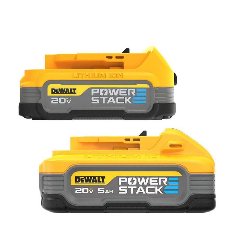 Paquetes de baterías para herramientas eléctricas DEWALT POWERSTACK de 20V 5.0Ah y 1.7Ah de iones de litio (paquete de 2) - DCBP315-2.