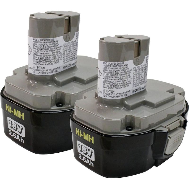 Batería Makita 18V Ni-MH 2.6 Ah 1834, estilo Pod (paquete de 2) - 194158-6