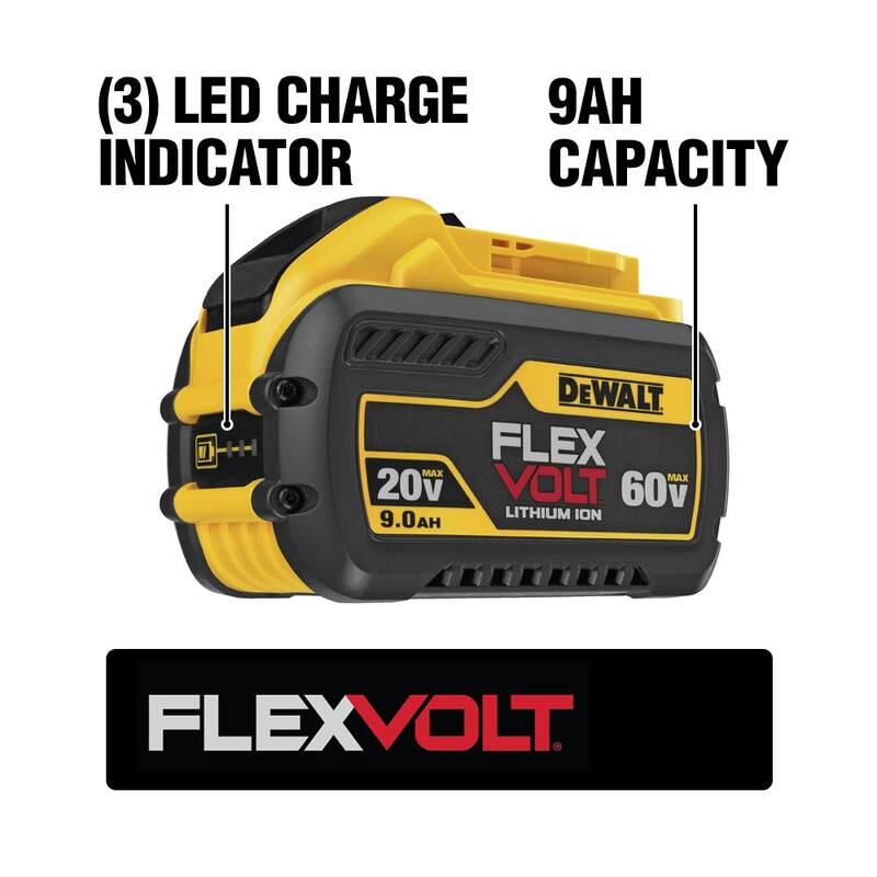 Paquete de baterías DEWALT FLEXVOLT 20V/60V MAX de iones de litio de 9.0Ah (paquete de 5) - DCB609-5