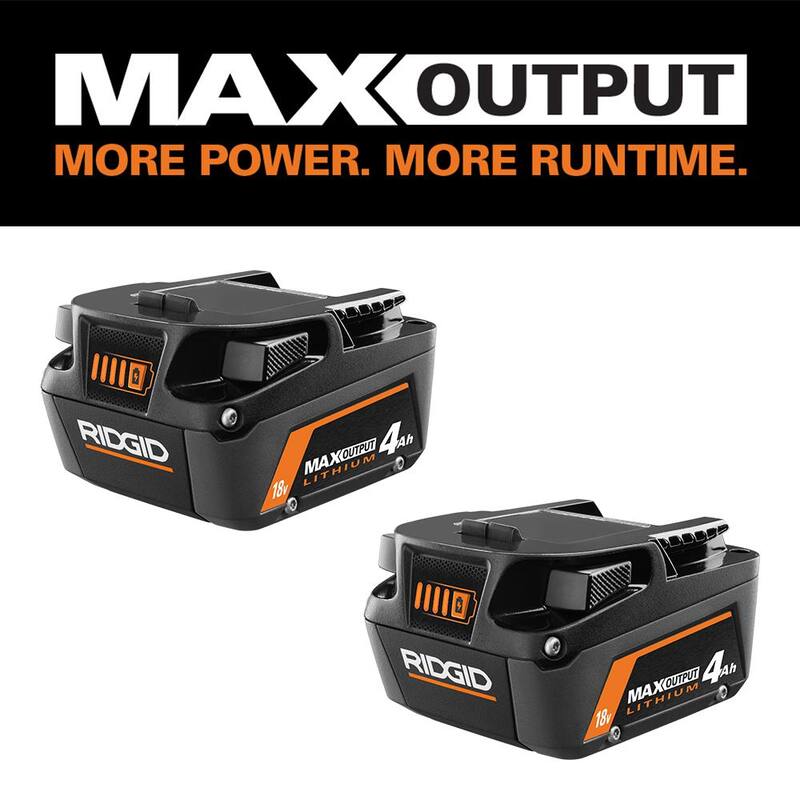 Batería de Litio-Ion 18V RIDGID MAX Output 4.0 Ah (Paquete de 2) - AC840040P