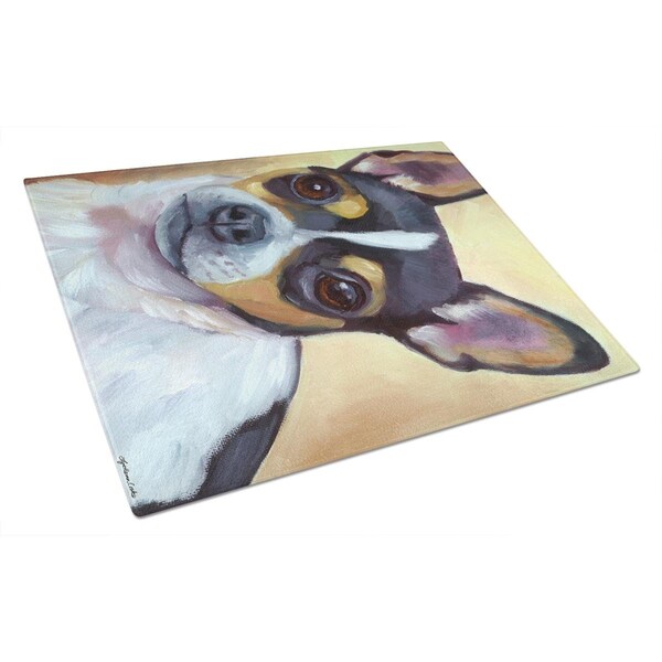 Carolines Treasures Chihuahua Black & Tan Glass Cutting Board Large - 7359LCB
