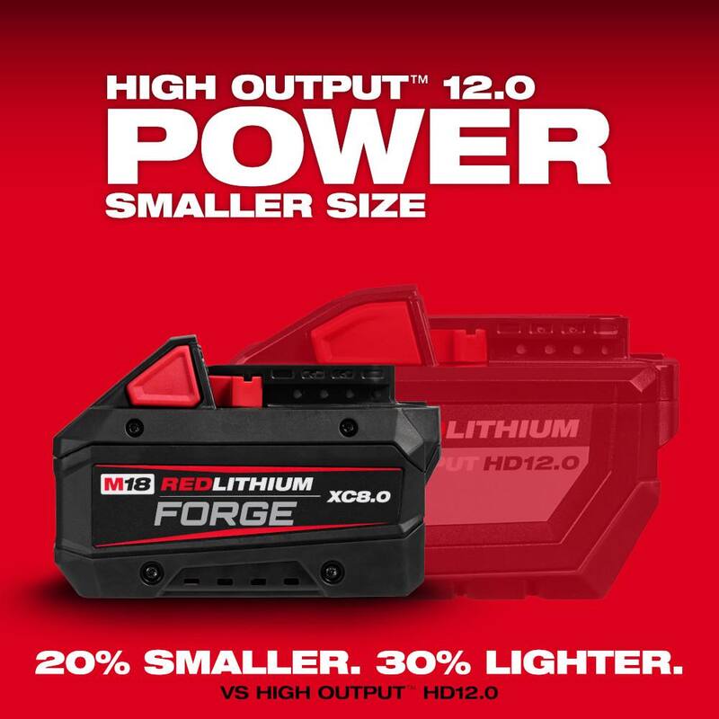 Milwaukee M18 18V Batería de Ion de Litio REDLITHIUM FORGE XC 8.0 Ah (Paquete de 8) - 48-11-1881-x8