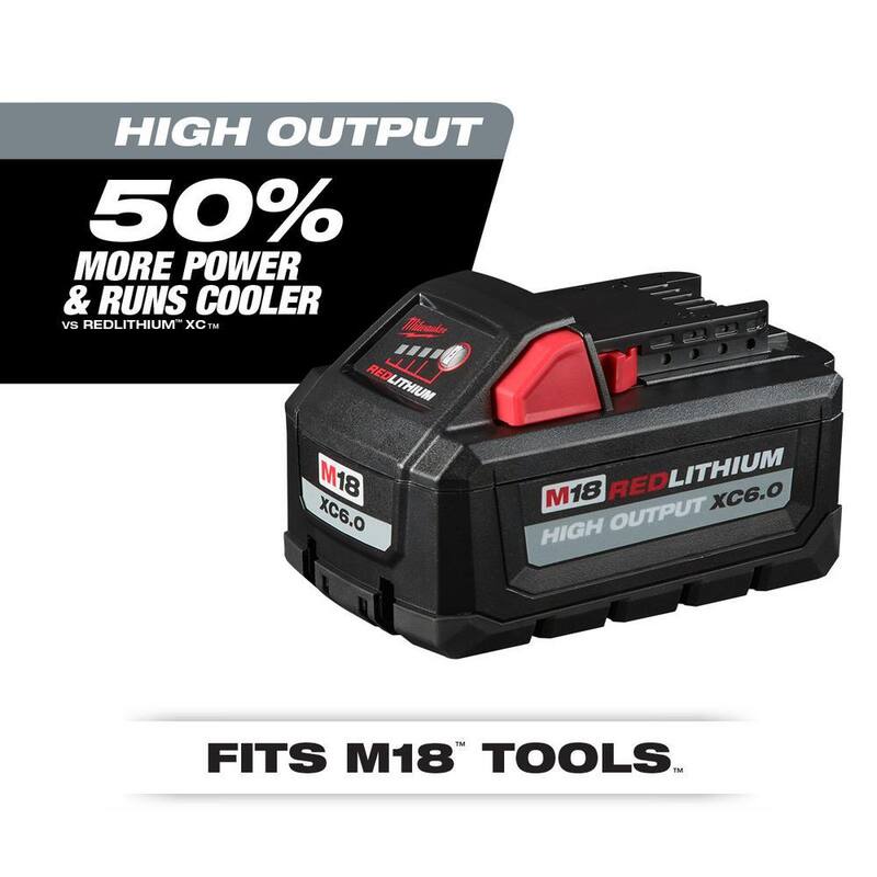 Batería de alto rendimiento de iones de litio de 18V Milwaukee M18 de 6.0 Ah y 3.0 Ah con cargador de batería dual de bahía rápida (paquete de 2) - 48-11-1865S-48-59-1802