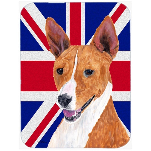 Carolines Treasures Basenji With English Union Jack British Flag Glass Cutting Board - Large - SC9844LCB