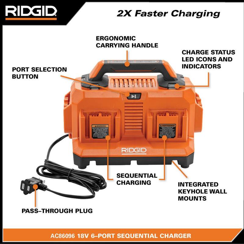 Juego de combo inalámbrico de 2 herramientas RIDGID 18V Brushless con recortadora de hilo, sopladora de hojas, (3) baterías y (2) cargadores - R019001VNM-AC86096-AC840060PN.