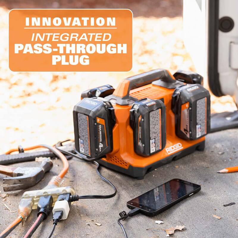 Juego de combo inalámbrico de 2 herramientas RIDGID 18V Brushless con recortadora de hilo, sopladora de hojas, (3) baterías y (2) cargadores - R019001VNM-AC86096-AC840060PN.