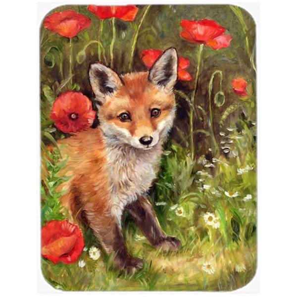 Carolines Treasures CDCO0226LCB Fox Cub by Debbie Cook Glass Large Cutting Board - CDCO0226LCB