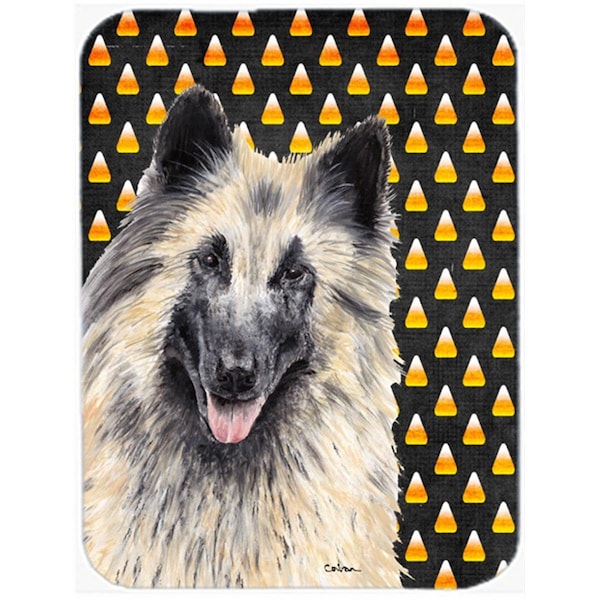 Carolines Treasures Belgian Tervuren Candy Corn Halloween Portrait Glass Cutting Board - Large - SC9193LCB