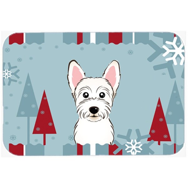 Carolines Treasures BB1722LCB Winter Holiday Westie Glass Cutting Board, Large - BB1722LCB