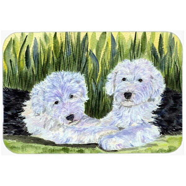 Carolines Treasures SS8282LCB Old English Sheepdog Glass Cutting Board, Large - SS8282LCB