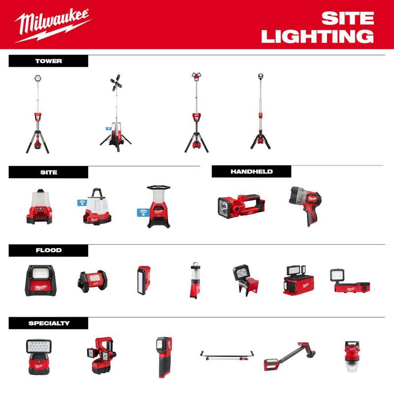 Milwaukee M18 Linterna LED de 3000 lúmenes con cargador incorporado y batería de 5.0 Ah - 2357-20-48-11-1850