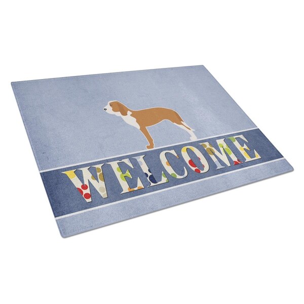 Carolines Treasures Spanish Hound Welcome Glass Cutting Board Large - BB5495LCB