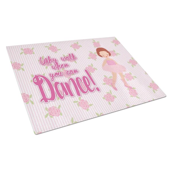 Carolines Treasures Ballet Red Short Hair Glass Cutting Board Large - BB5383LCB