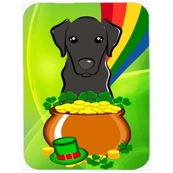Carolines Treasures Carolines Treasures BB1979LCB Black Labrador St. Patricks Day Glass Cutting Board; Large - BB1979LCB