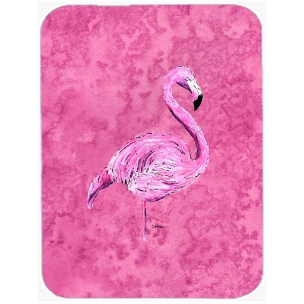 Carolines Treasures Carolines Treasures 8875LCB Flamingo On Pink Glass Cutting Board - Large - 8875LCB