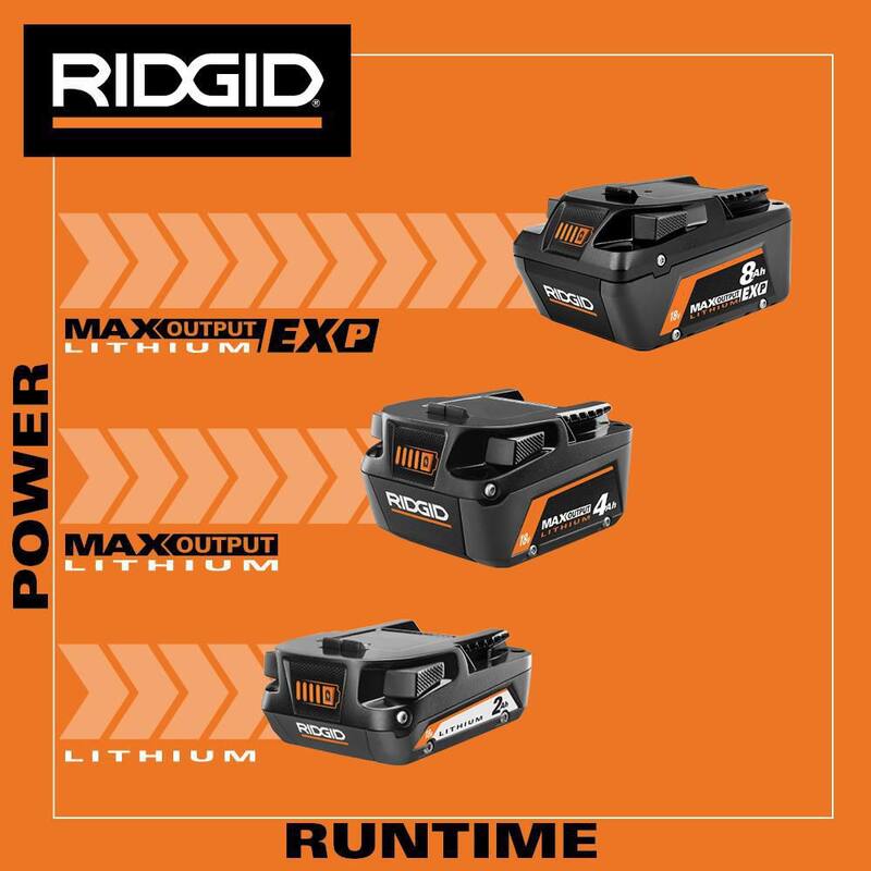 Recortadora de setos inalámbrica RIDGID 18V Brushless Kit con Batería de Litio-Ion de 8.0 Ah MAX Output EXP - R01401BVNM-AC840080